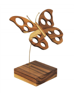 Escultura Butterfly em madeira